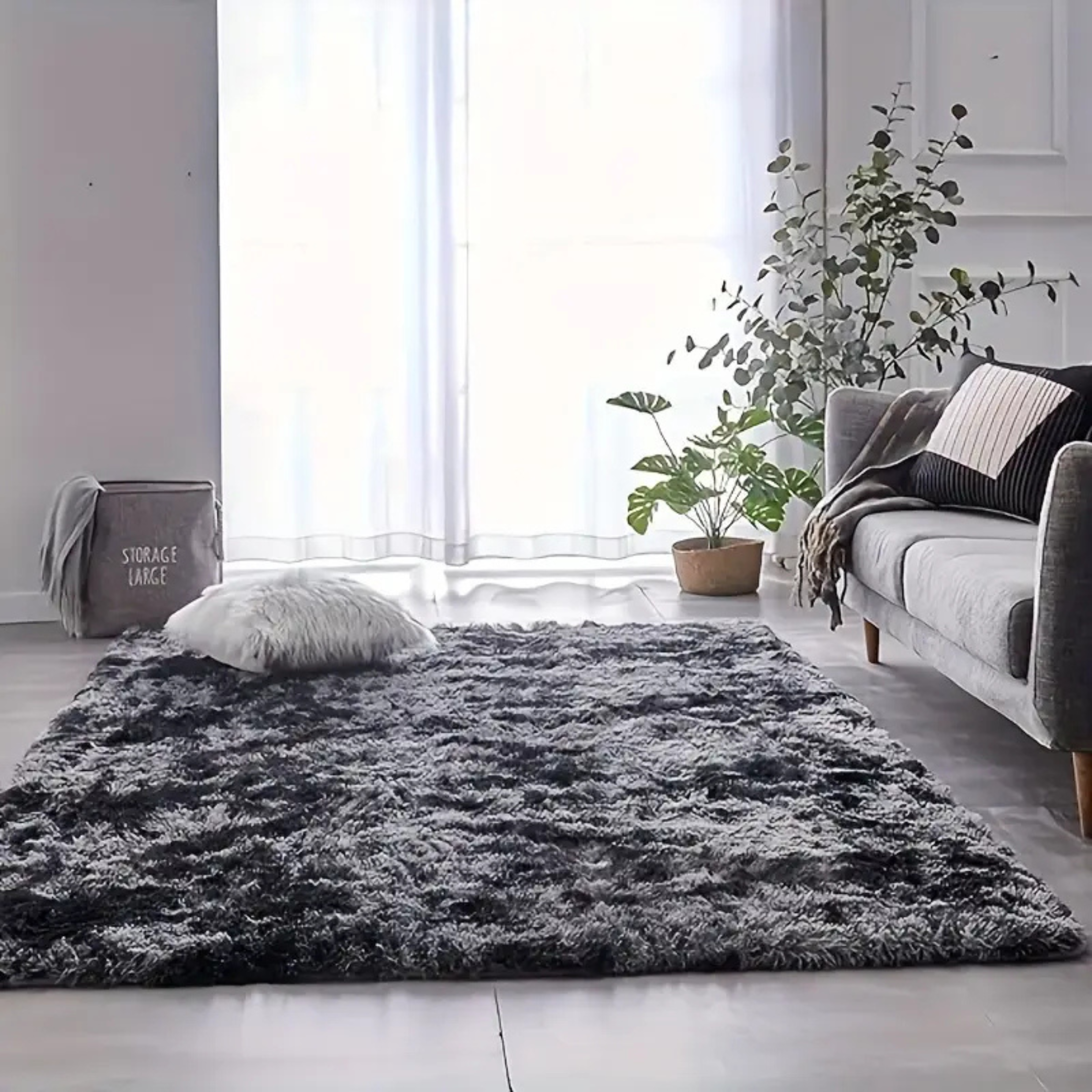 Covor Pufos Premium, Gri Închis 200x280cm