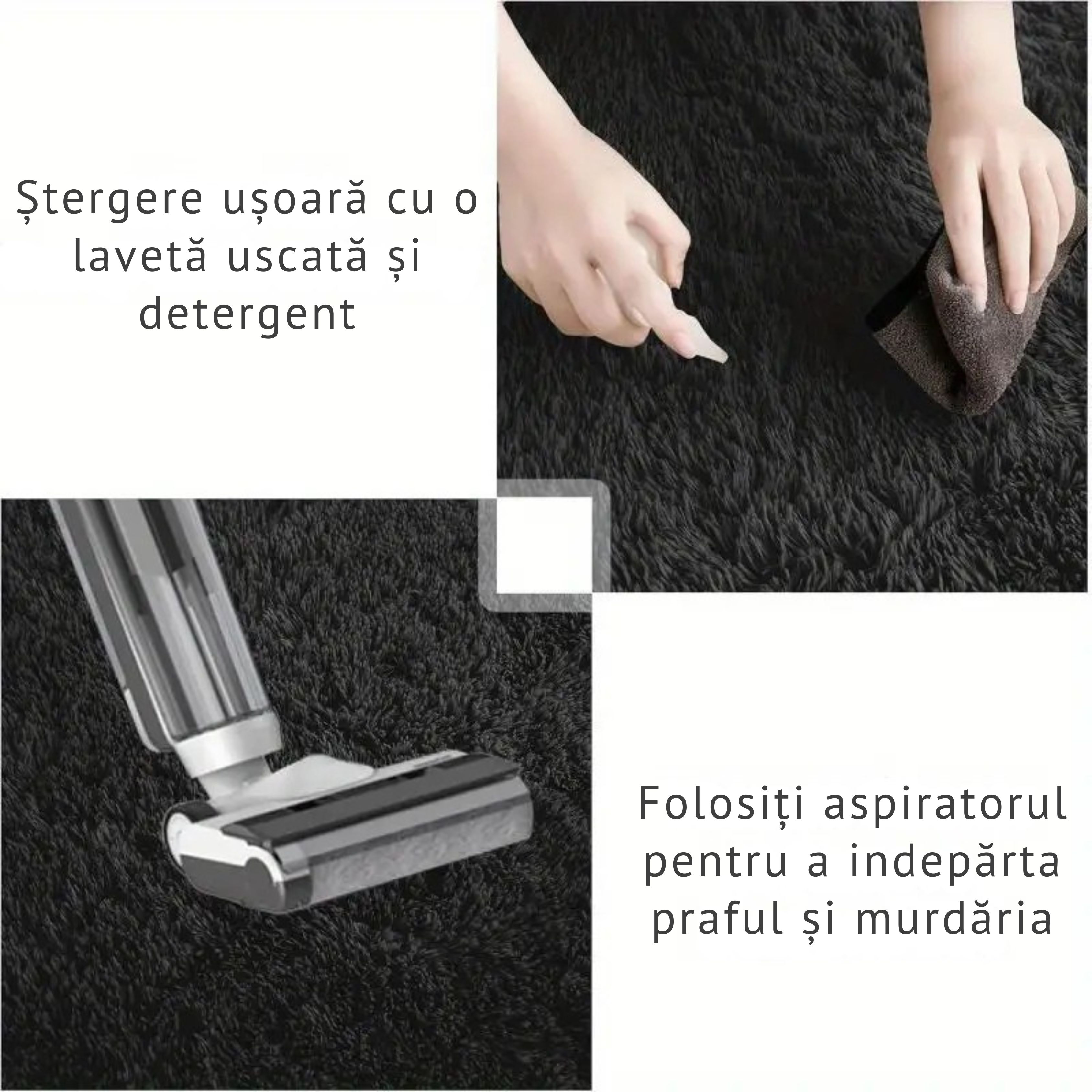 Covor Pufos Premium, Negru 200x280cm