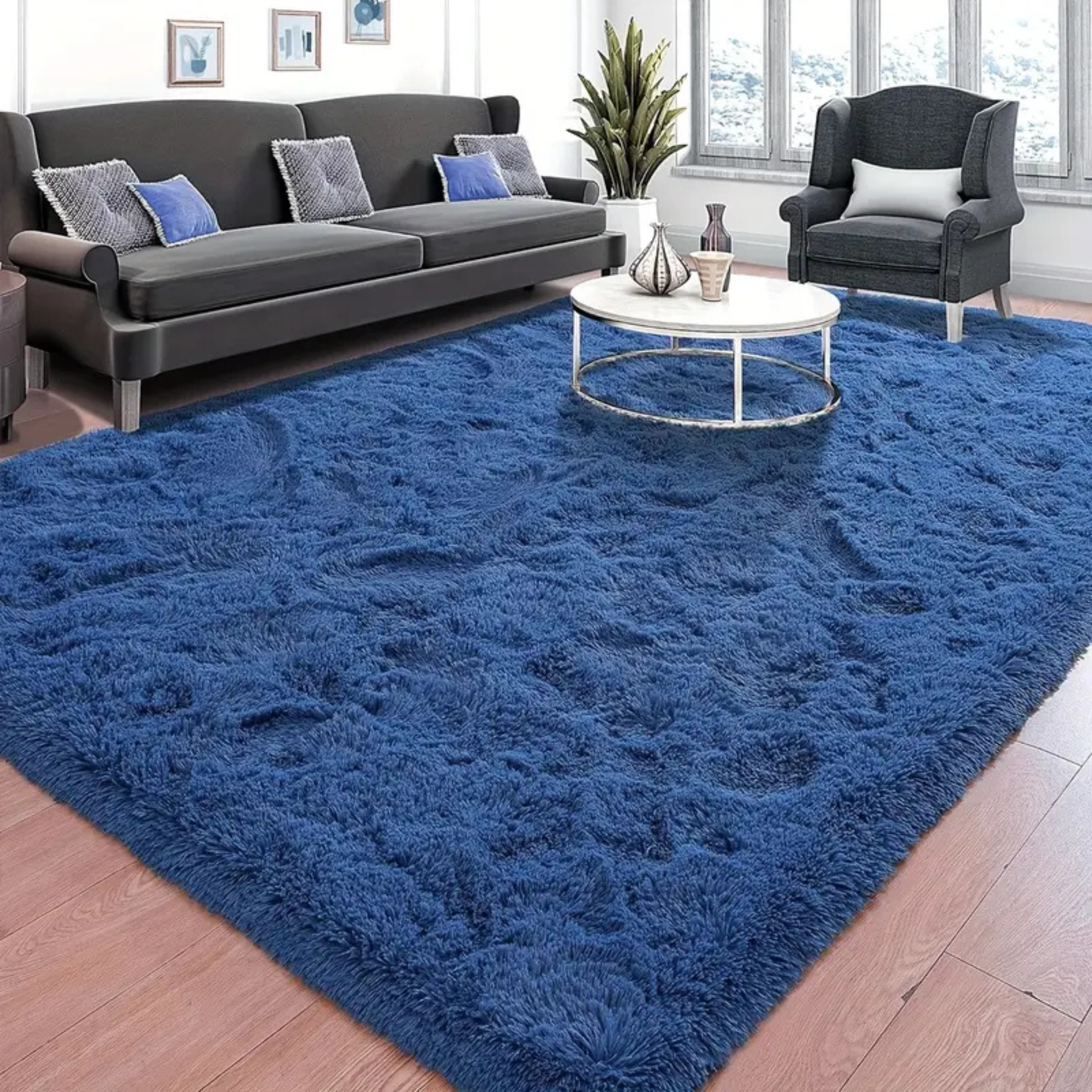 Covor Pufos Premium, Albastru 200x280cm