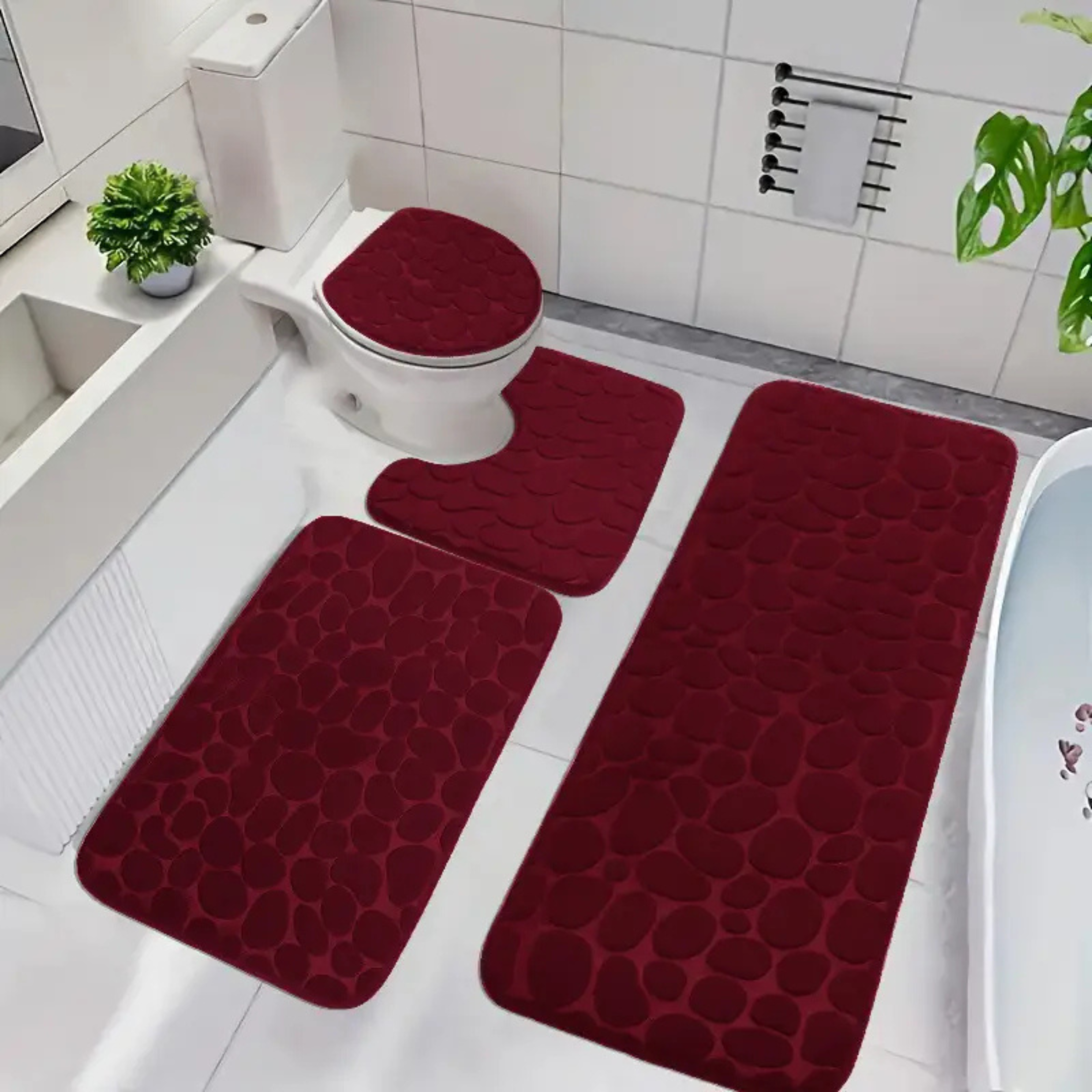 Set 4 Covorașe de Baie Antiderapante