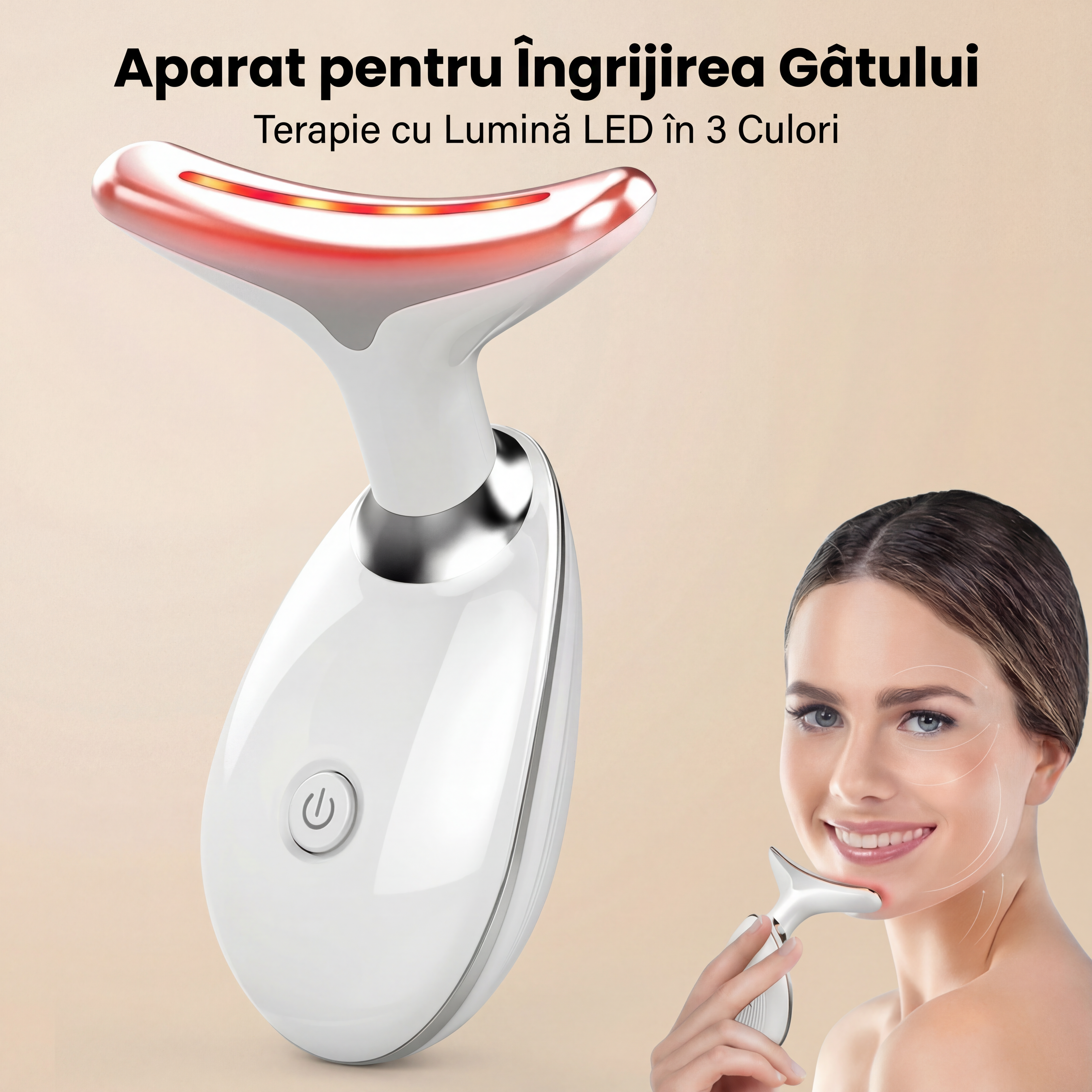 Aparat de Masaj Facial cu Lumină LED