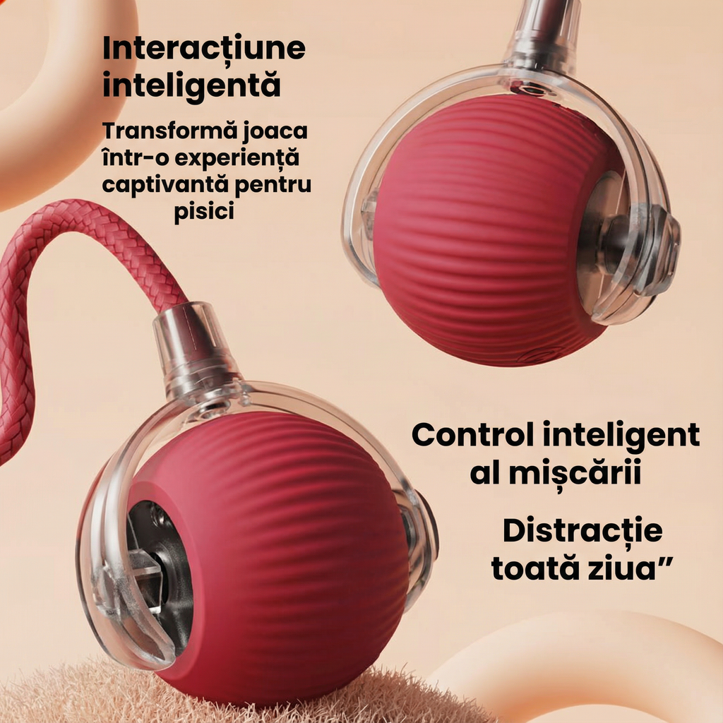 Minge Interactivă pentru Pisici cu LED