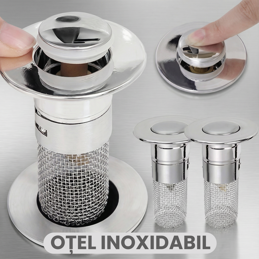 Dop de Scurgere Extensibil pentru Chiuvetă din Oțel Inoxidabil