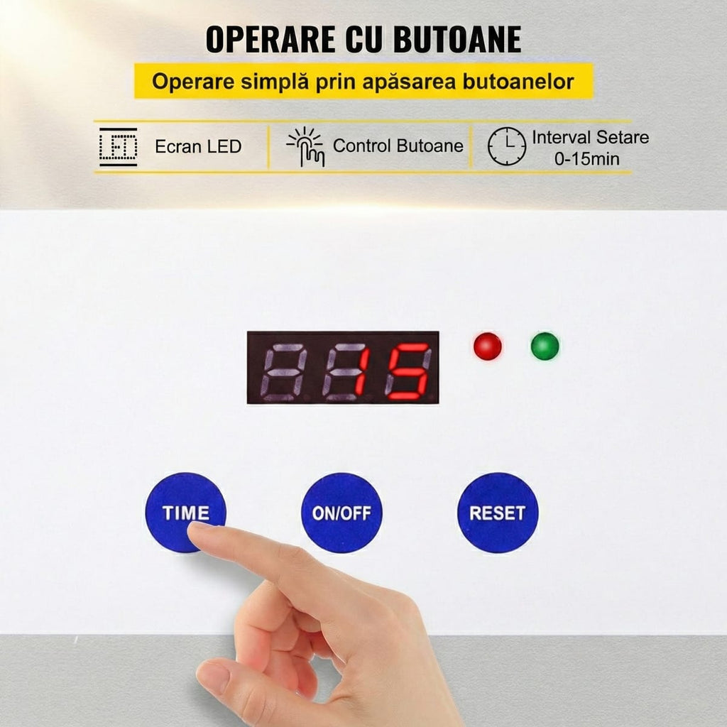 Aparat de Curatare cu Ultrasunete 0.8L, Digital, 35W, Inox - Pentru Bijuterii, Ochelari si Uz Casnic/Comercial