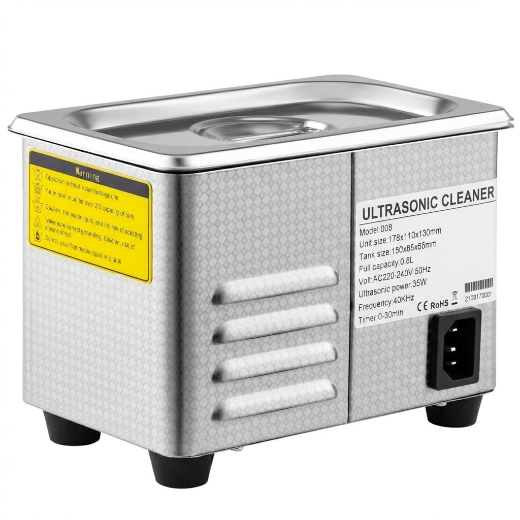 Aparat de Curatare cu Ultrasunete 0.8L, Digital, 35W, Inox - Pentru Bijuterii, Ochelari si Uz Casnic/Comercial