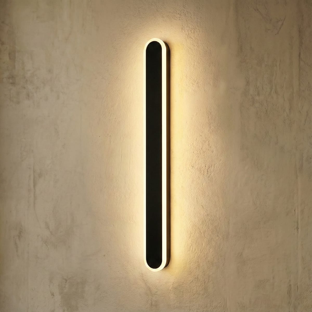 Aplica LED 48W neagra, 60cm, pentru perete, design minimalist, echivalent 300W