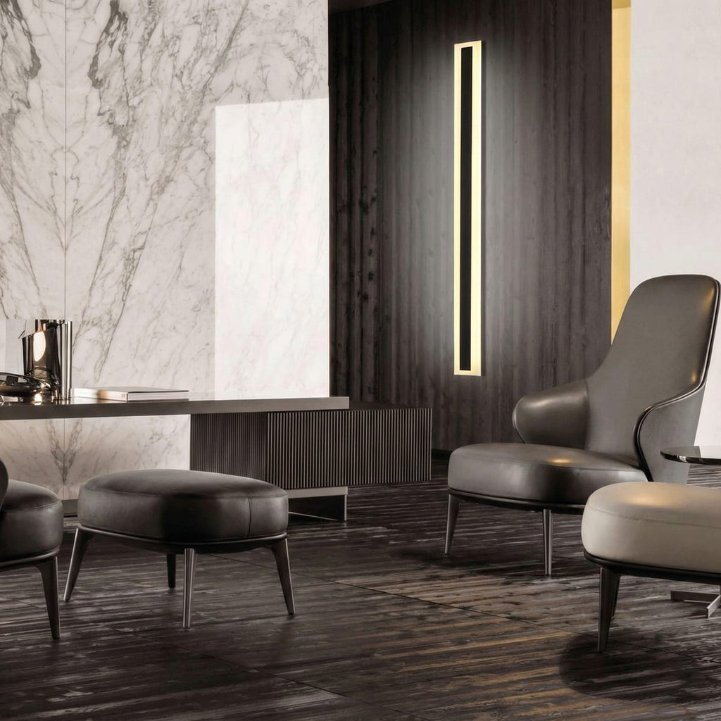 Aplica LED de exterior IP65 60cm, 220V, neagra, alb natural, pentru fatada si terasa