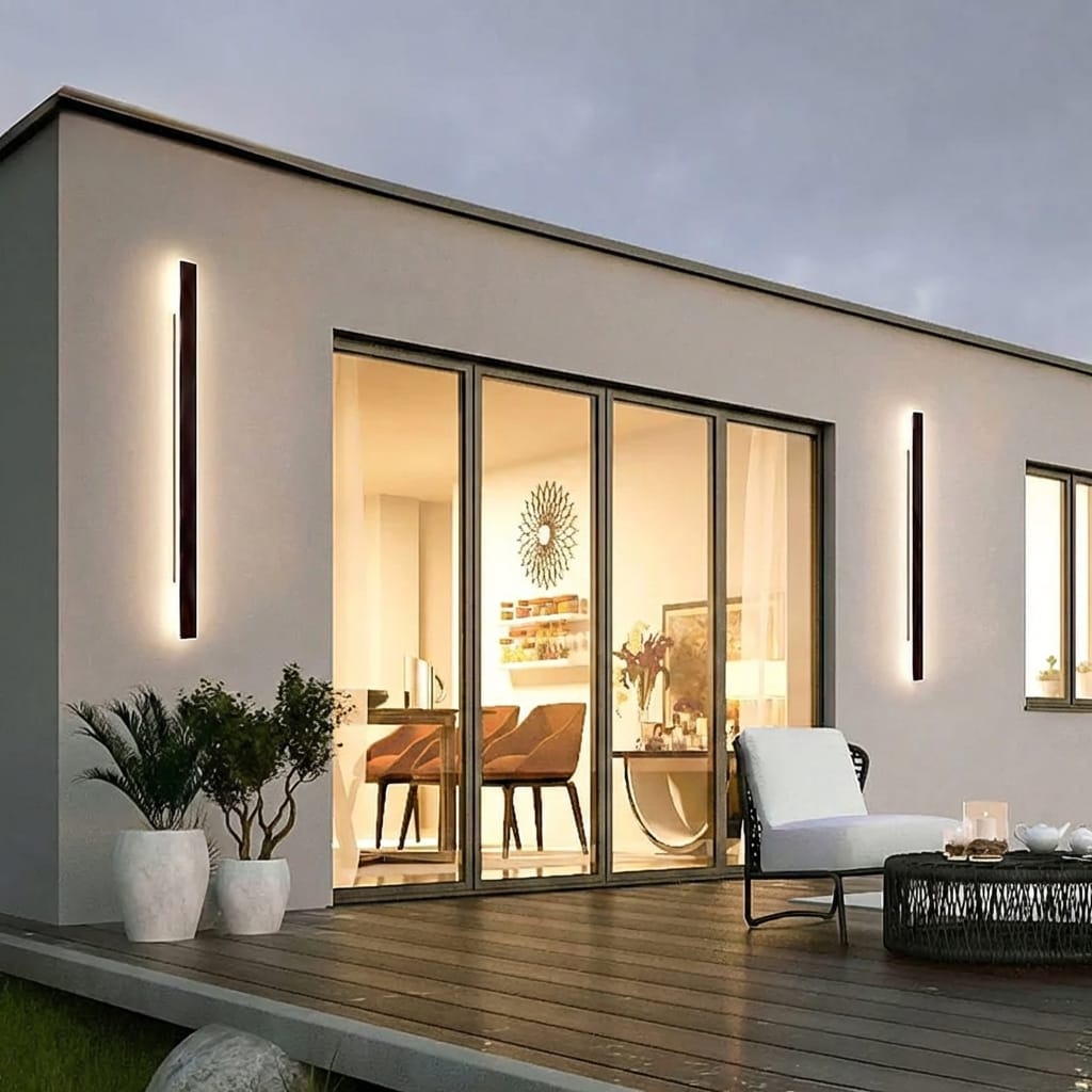 Aplica LED de exterior IP65 60cm, 220V, neagra, alb natural, pentru fatada si terasa