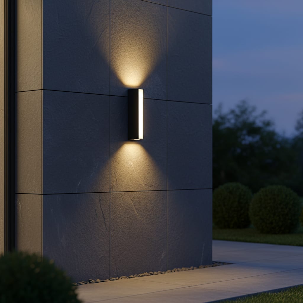 Aplica LED Exterior 8W Neagra - Iluminare Moderna pe 3 Unghiuri, Design Minimalist