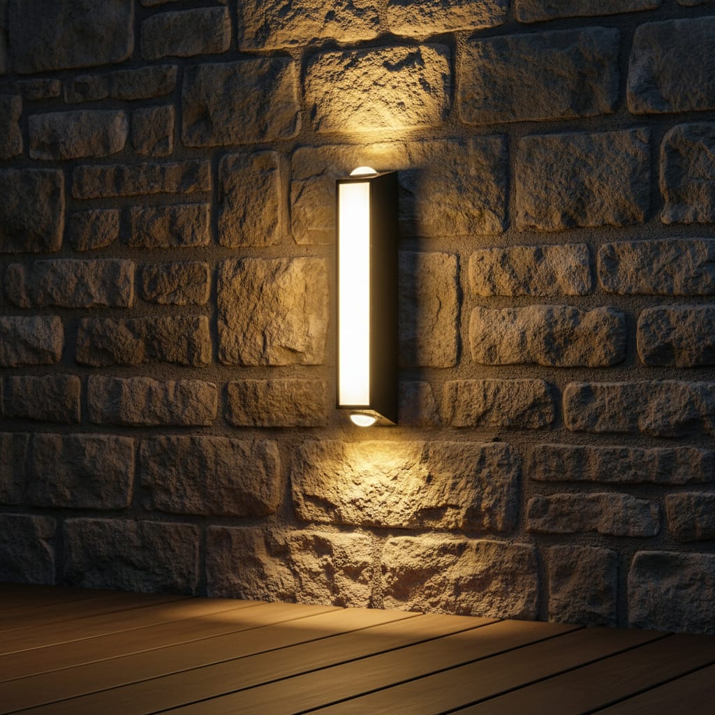 Aplica LED Exterior 8W Neagra - Iluminare Moderna pe 3 Unghiuri, Design Minimalist