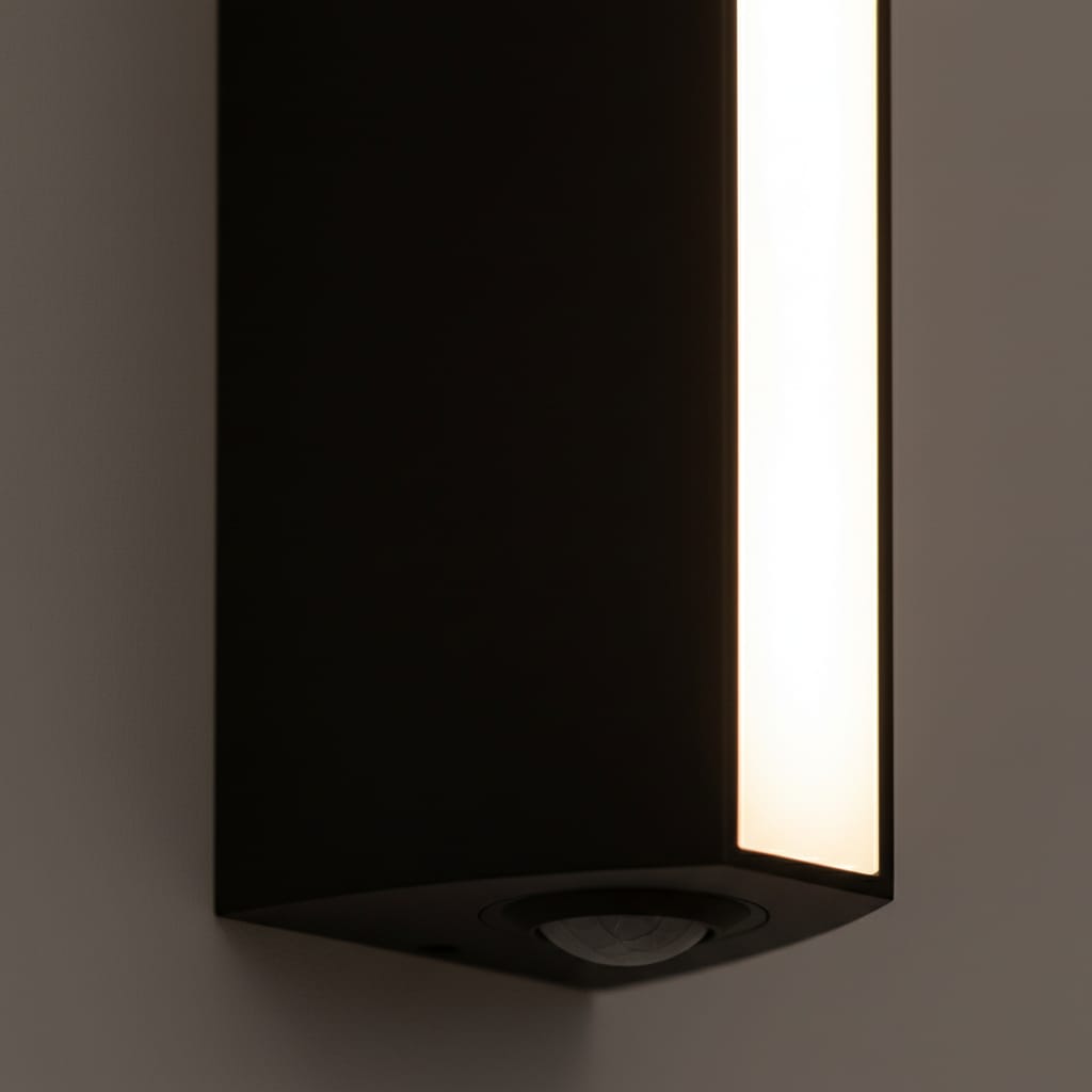 Aplica LED Exterior 8W Neagra - Iluminare Moderna pe 3 Unghiuri, Design Minimalist