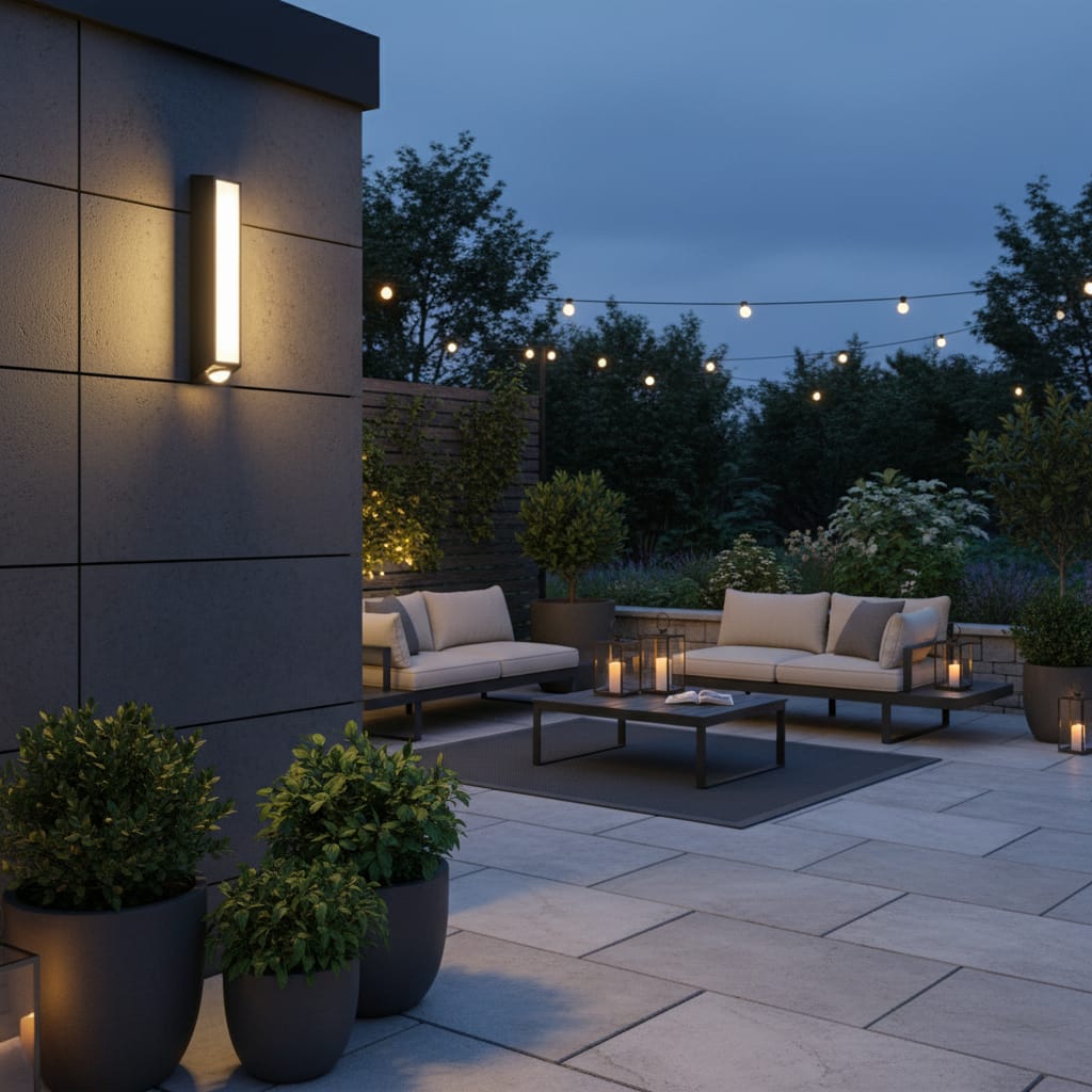 Aplica LED Exterior 8W Neagra - Iluminare Moderna pe 3 Unghiuri, Design Minimalist