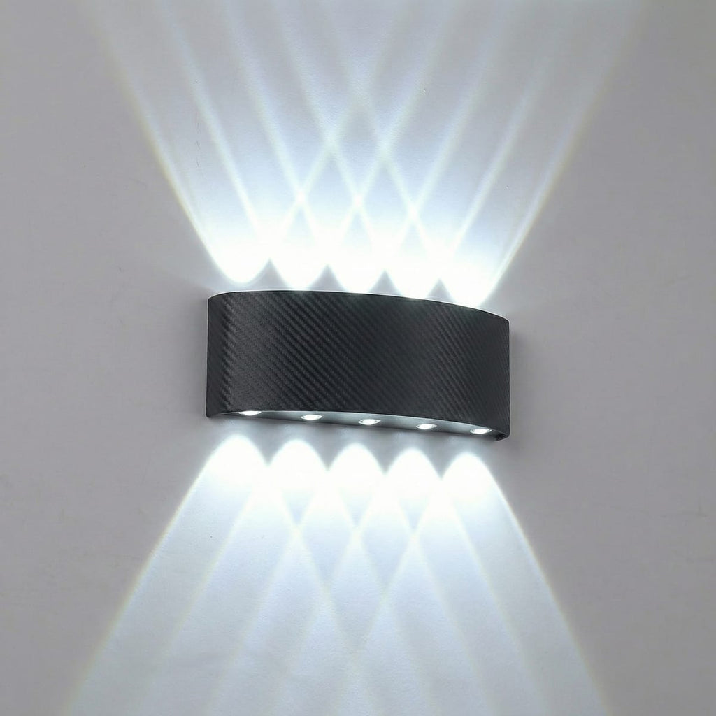Aplica perete exterior LED 10W, neagra, lumina alb rece