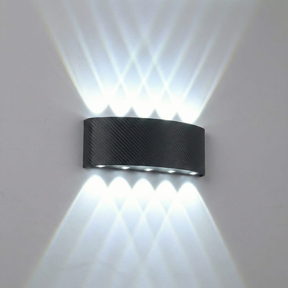 Aplica perete exterior LED 10W, neagra, lumina alb rece