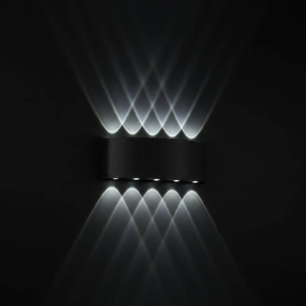 Aplica perete exterior LED 10W, neagra, lumina alb rece