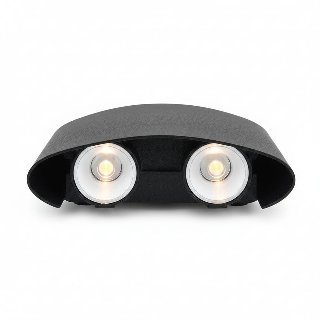 Aplica perete exterior LED 4W, finisaj negru, lumină alb cald, design modern