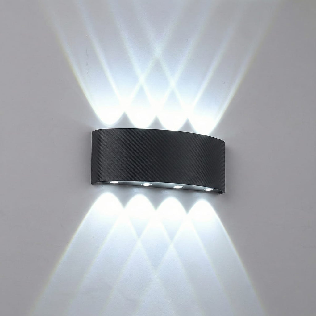 Aplica perete exterior LED 8W, finisaj negru, modern, culoare alb rece