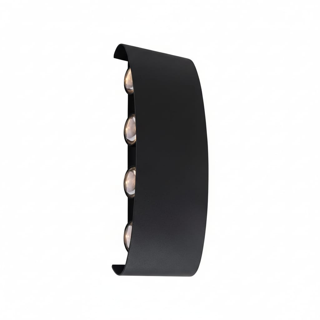 Aplica perete exterior LED 8W, finisaj negru, modern, culoare alb rece