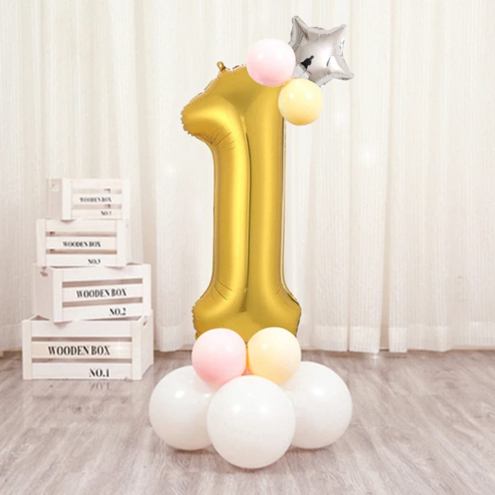 Balon din folie, cifra aniversara 1, 90 cm