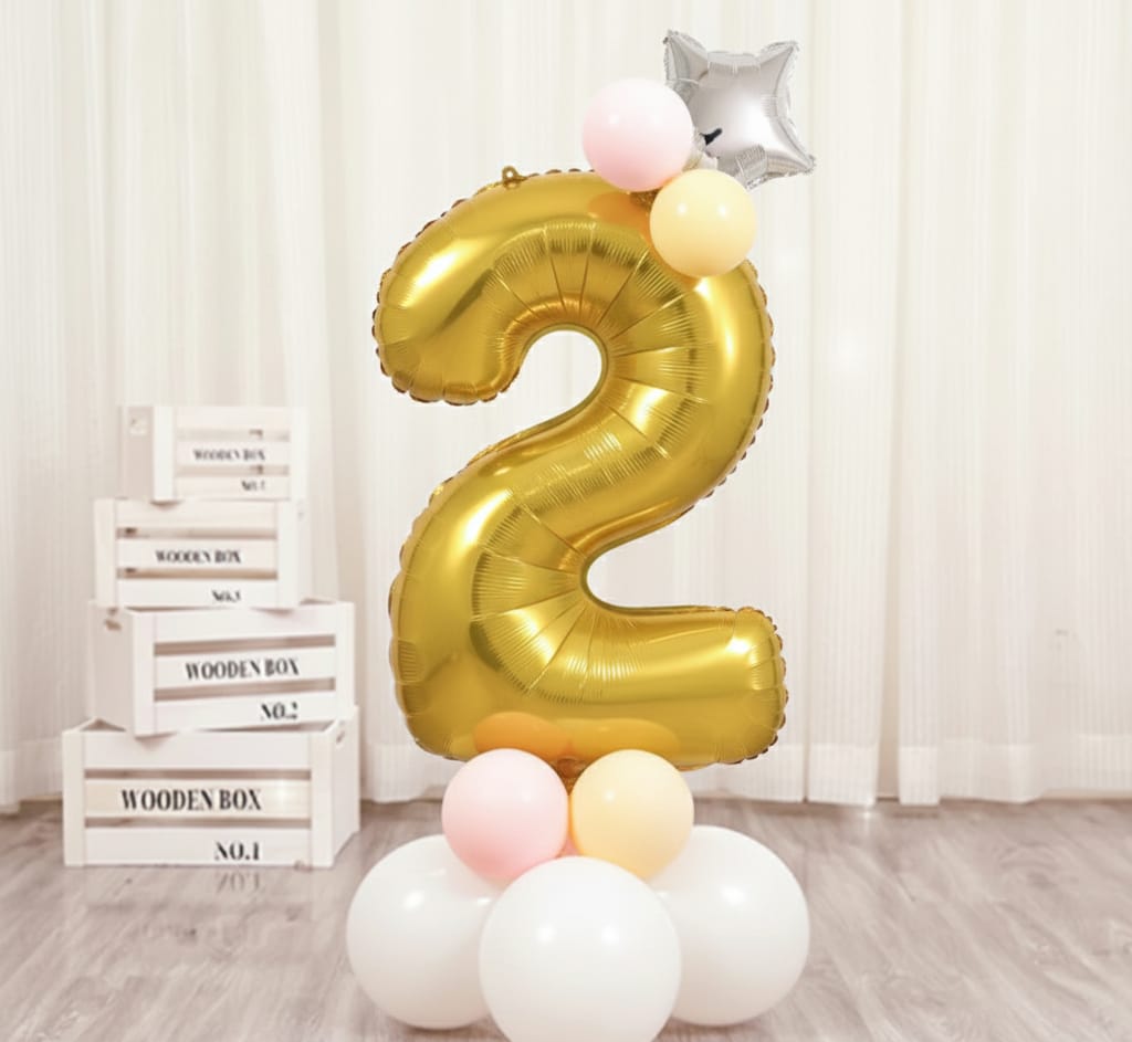 Balon din folie, cifra aniversara 2, 85 cm