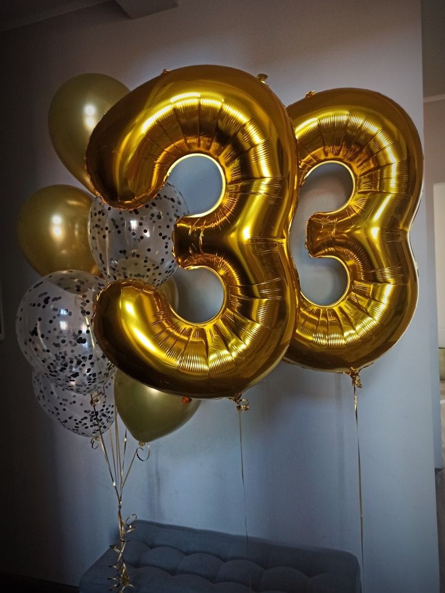 Balon din folie, cifra aniversara 3, 90 cm