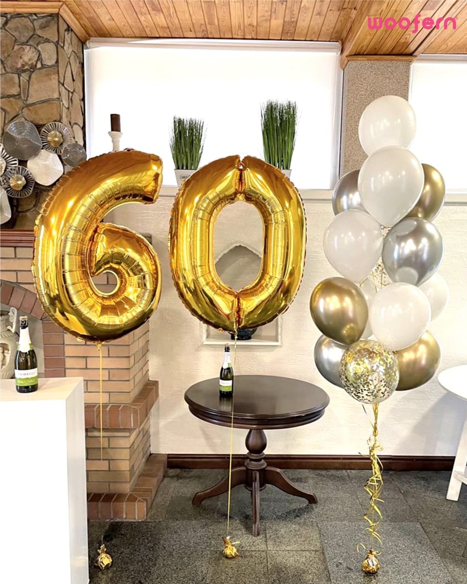 Balon din folie, cifra aniversara 6, 85 cm