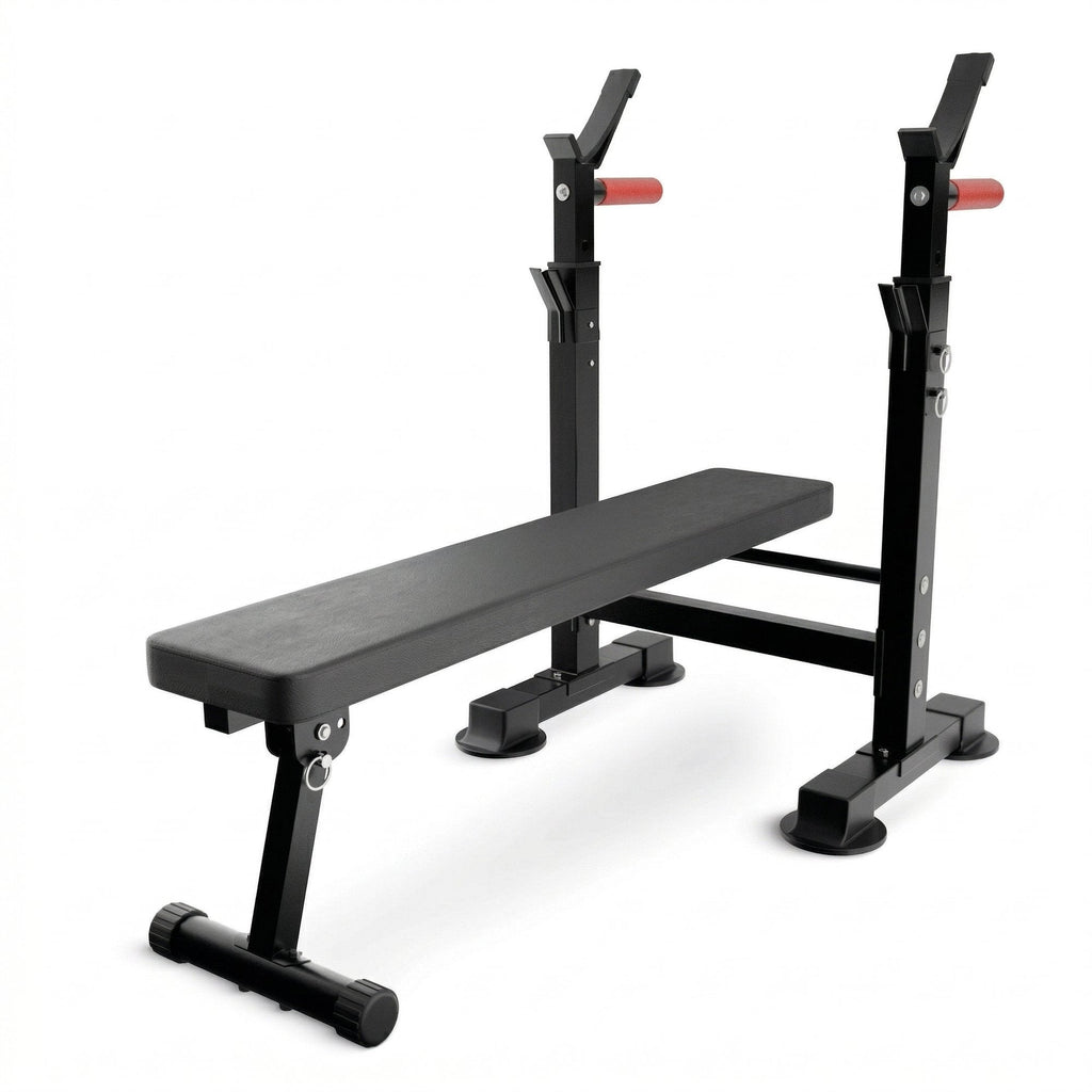 Banca de Haltere Pliabila cu Suport PRO+, Negru, Sarcina Maxima 230kg