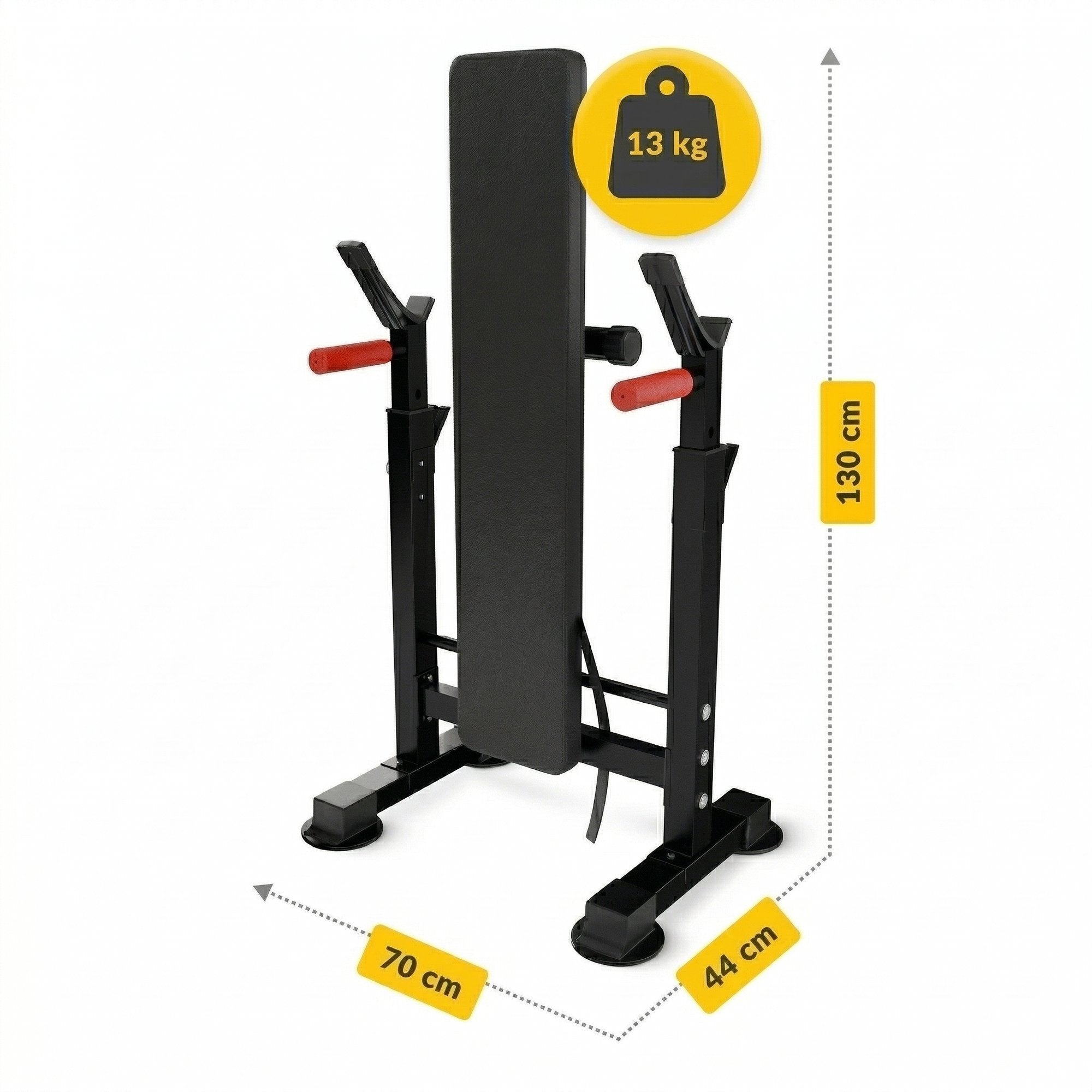 Banca de Haltere Pliabila cu Suport PRO+, Negru, Sarcina Maxima 230kg