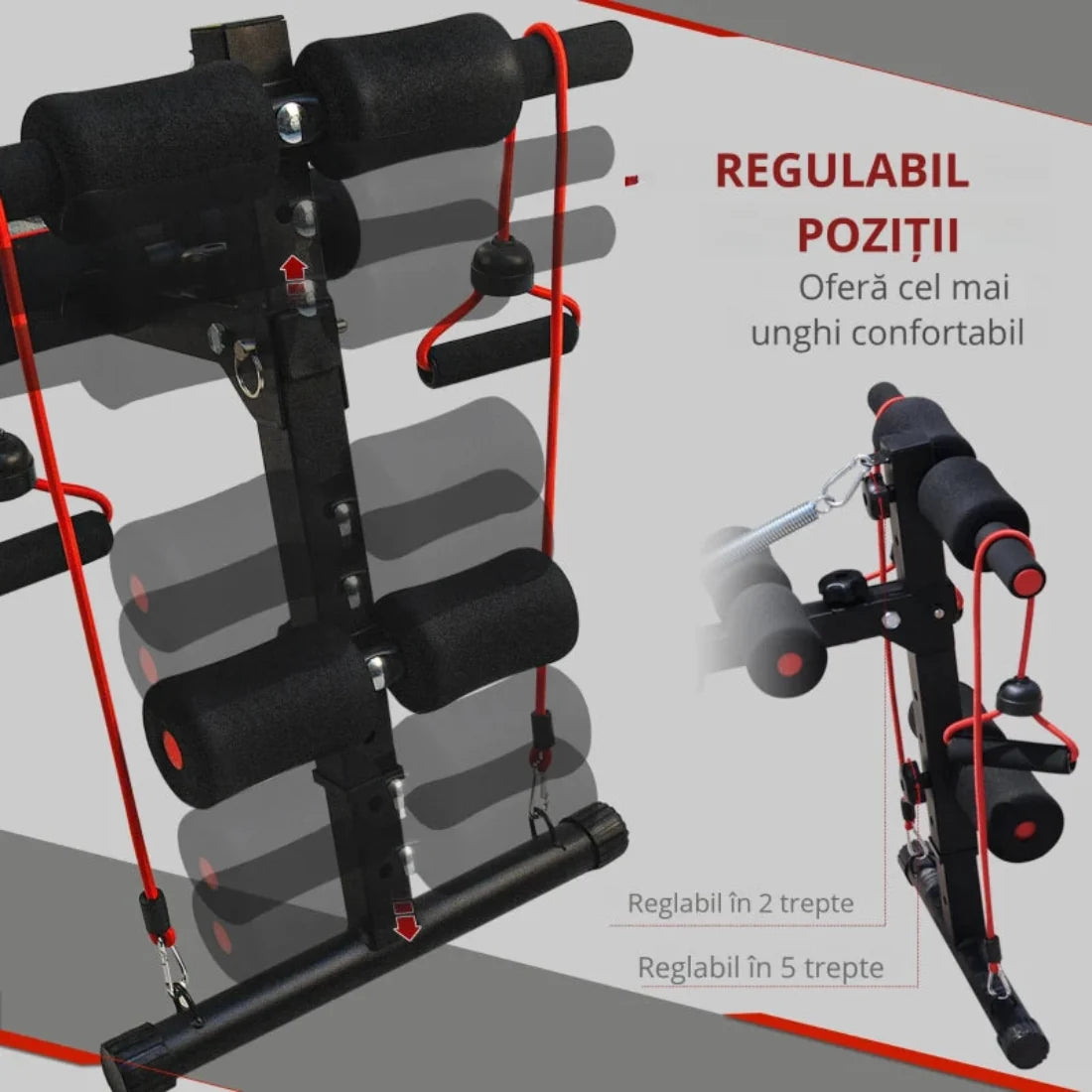 Banca Fitness Multifunctionala si Reglabila – Structura din Otel, 136 cm