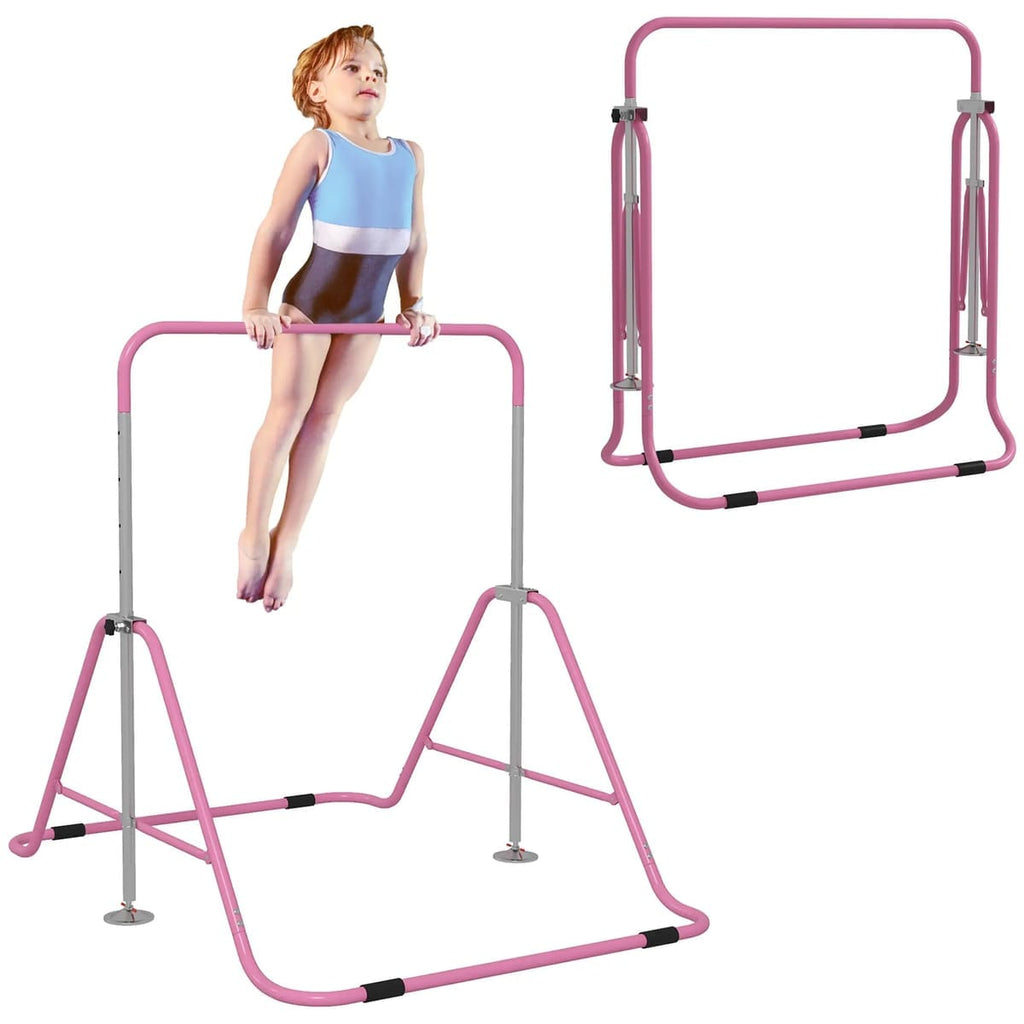 Bara de Tractiuni Pliabila pentru Copii, Inaltime Reglabila, Otel Robust, 148 x 105 x 88 cm
