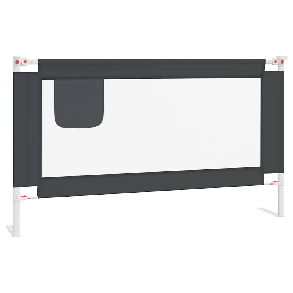 Bariera de Protectie Pat pentru Copii, 200 x 68 cm, Pliabila, Textil, Gri