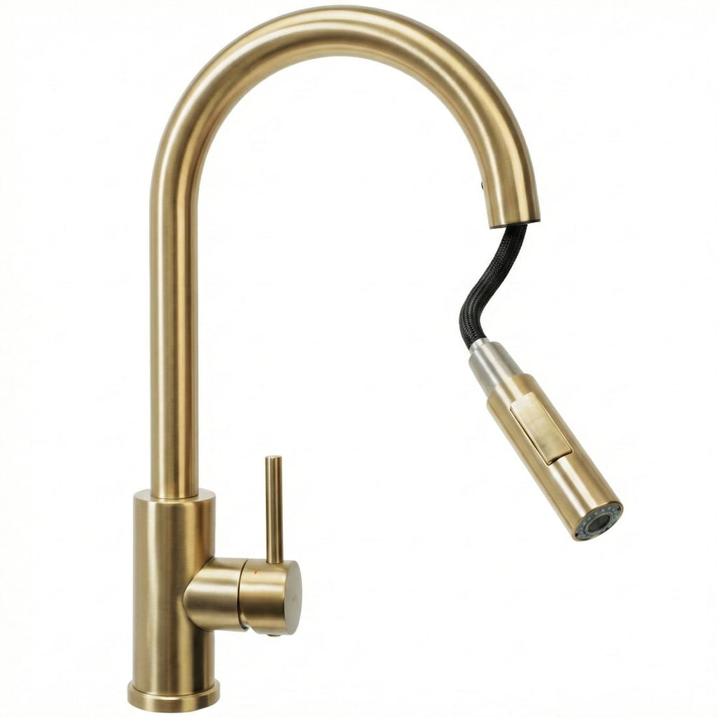 Baterie de bucatarie Gold Brushed – Eleganta contemporana