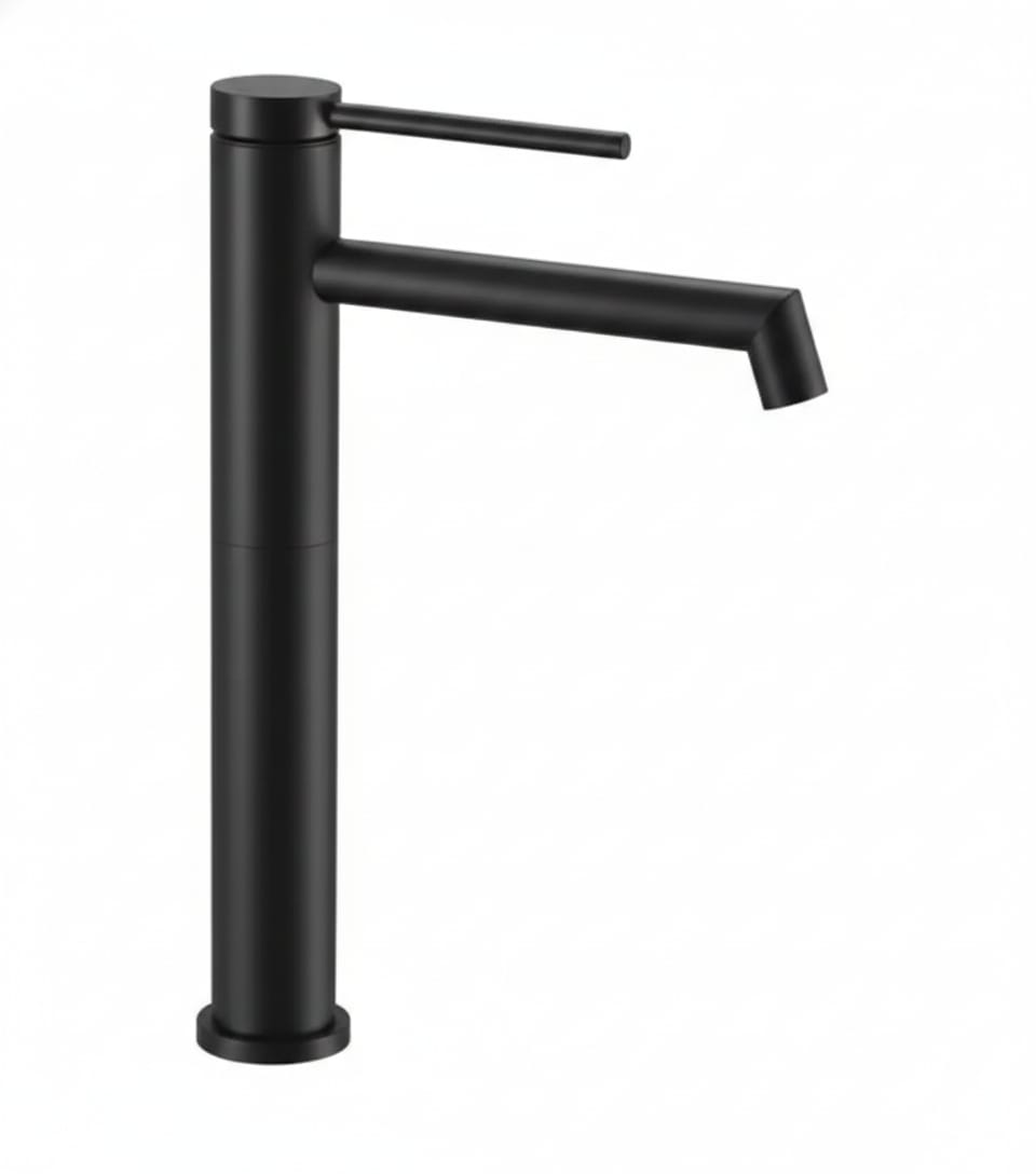 Baterie lavoar inalta pe blat,  BLACK Matt High