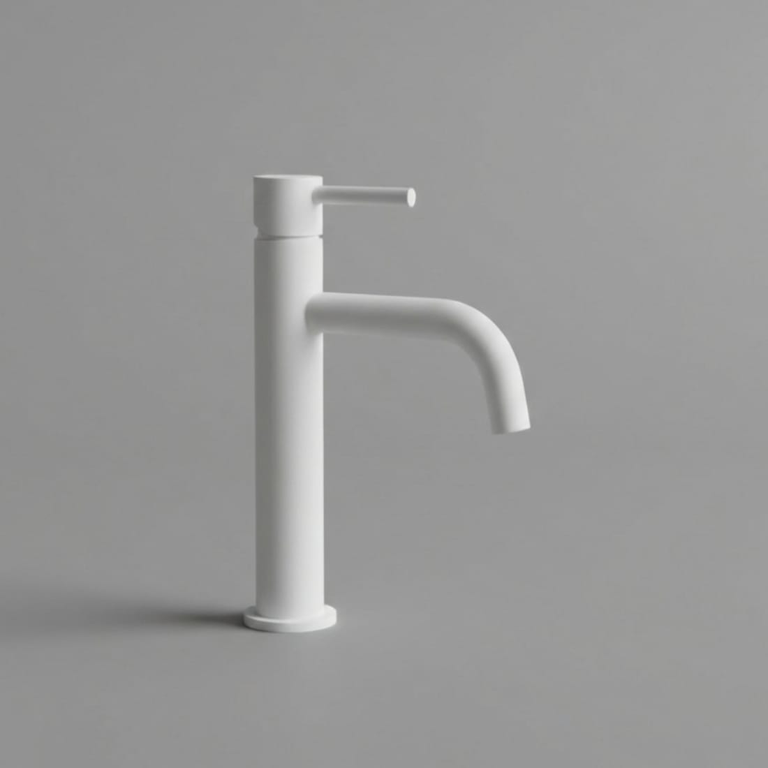 Baterie Lavoar White High Alb Lucios, Montaj pe Blat, Design Minimalist