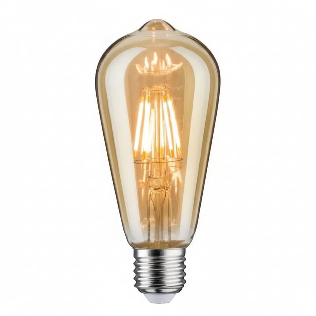 Bec LED E27 Vintage ST64 6W, Sticlă Amber, Lumină Alb Cald, Filament Decorativ