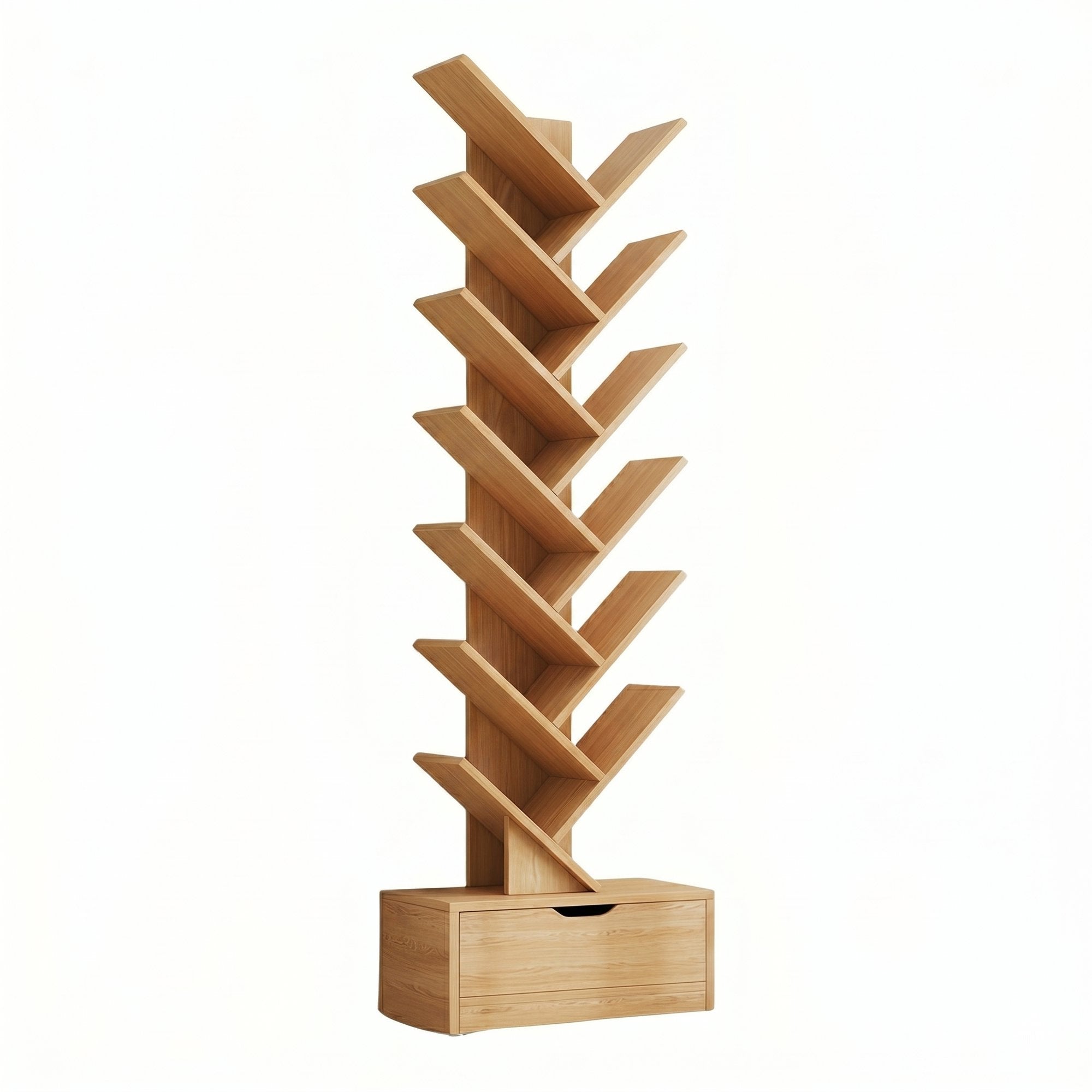Biblioteca moderna decorativa Tree Design bej, 158x34 cm, MDF rezistent