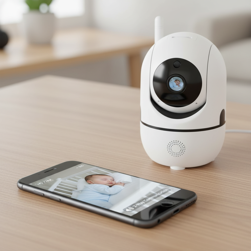 Cameră Video Wi-Fi HD pentru Supraveghere Bebeluși, Bidirecțională, Night Vision