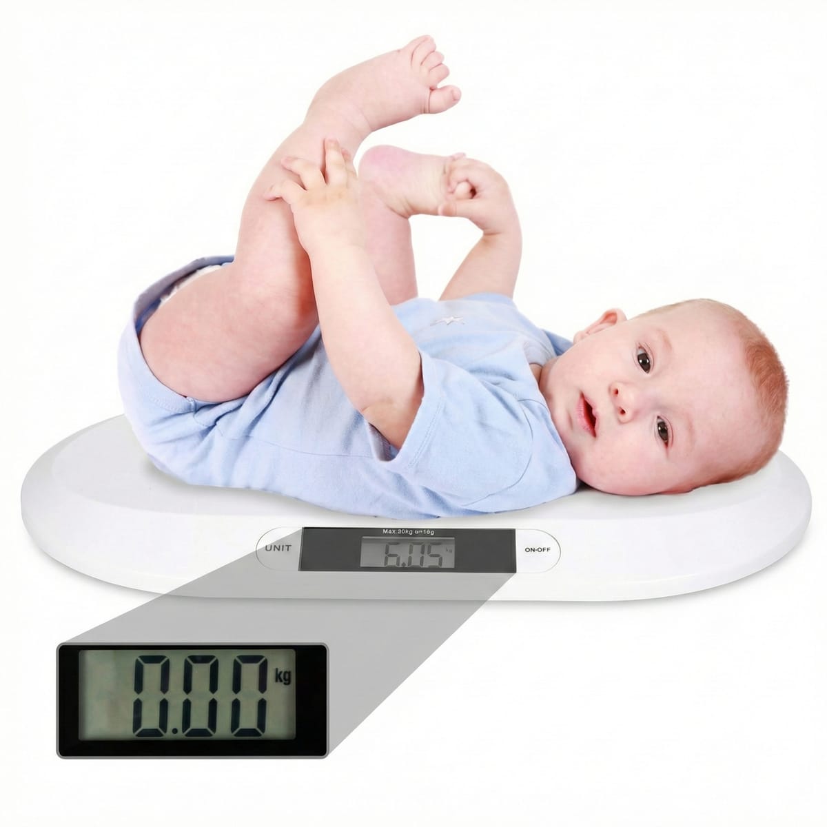 Cantar electronic bebeluși LCD, Eco Friendly, picioare anti-alunecare, max 20 kg