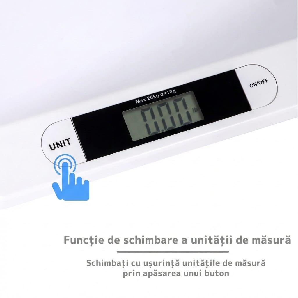 Cantar electronic bebeluși LCD, Eco Friendly, picioare anti-alunecare, max 20 kg