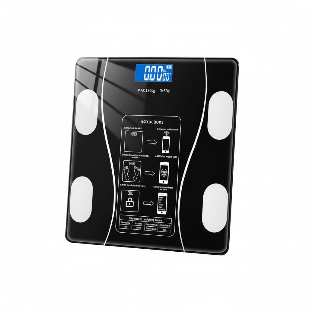 Cantar smart cu app, IMC/grasime/musculara, 180 kg