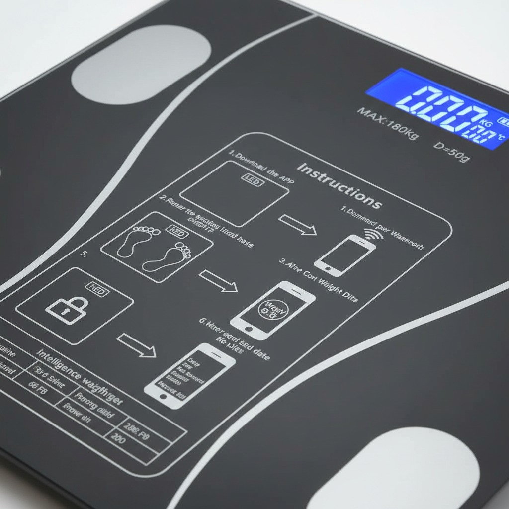 Cantar smart cu app, IMC/grasime/musculara, 180 kg