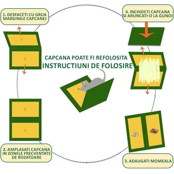 Capcana adeziva pentru soareci si sobolani, fara miros