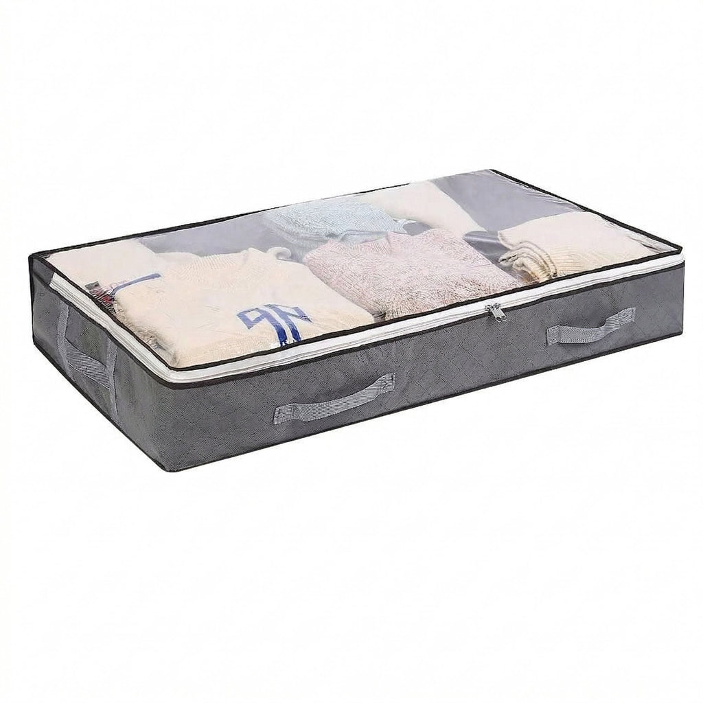 Cutie de depozitare pliabila pentru haine, 100 x 50 cm, protectie anti-praf si organizare sub pat