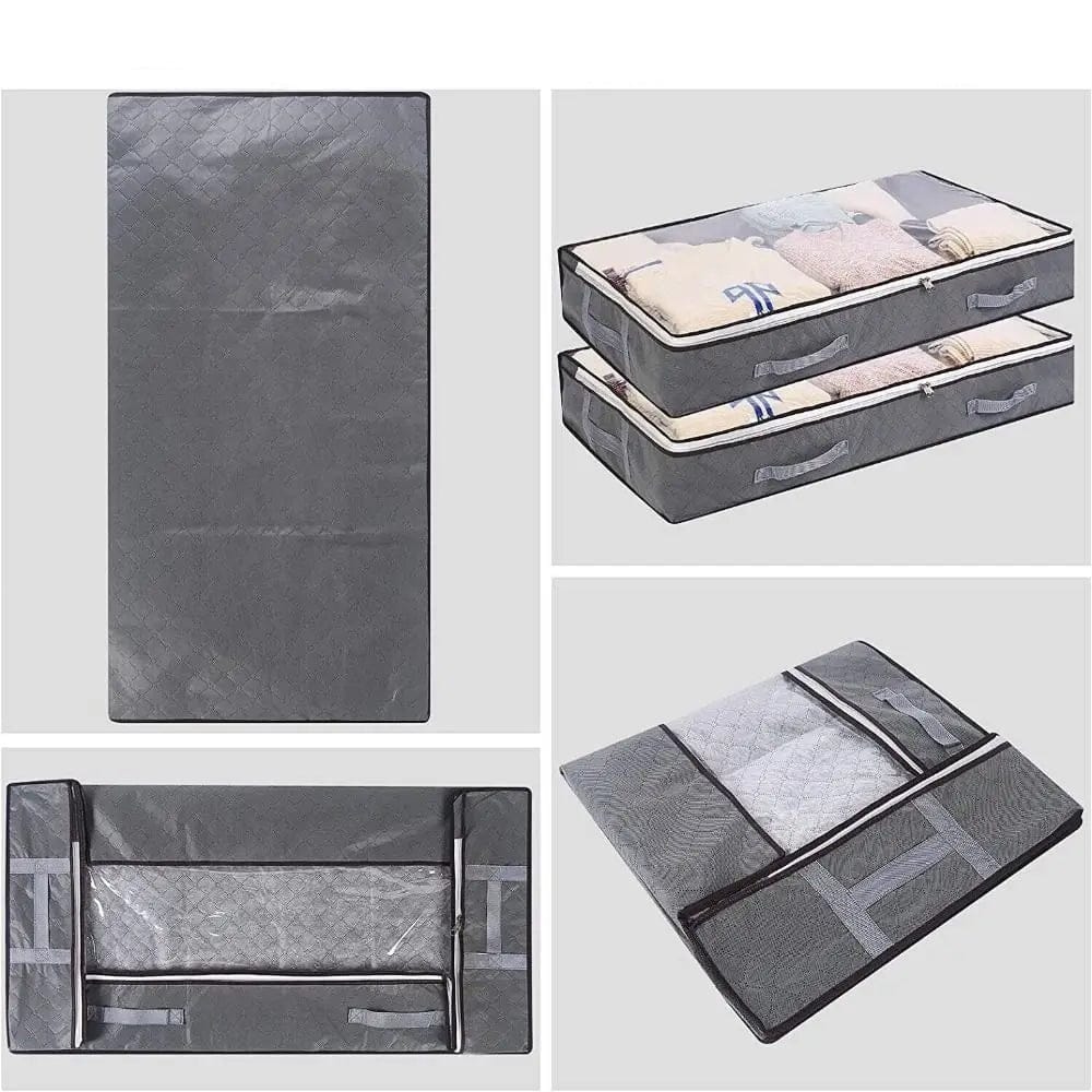 Cutie de depozitare pliabila pentru haine, 100 x 50 cm, protectie anti-praf si organizare sub pat