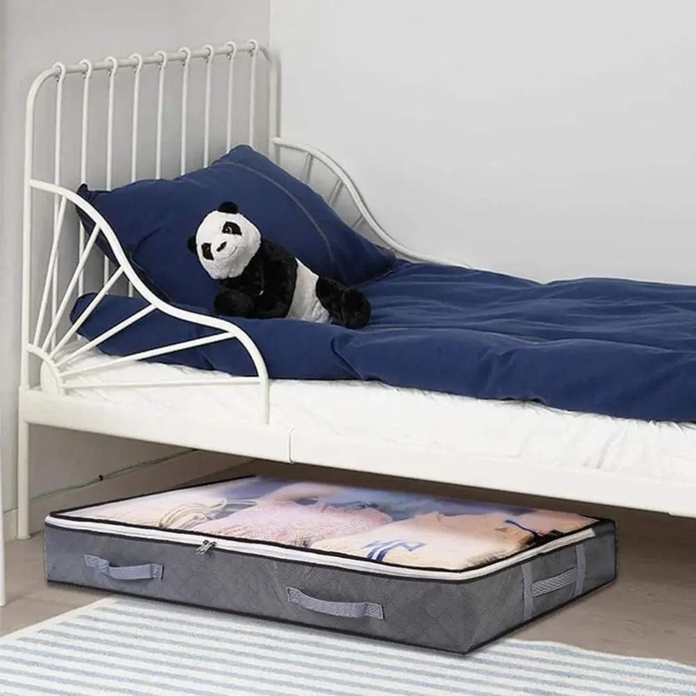 Cutie de depozitare pliabila pentru haine, 100 x 50 cm, protectie anti-praf si organizare sub pat