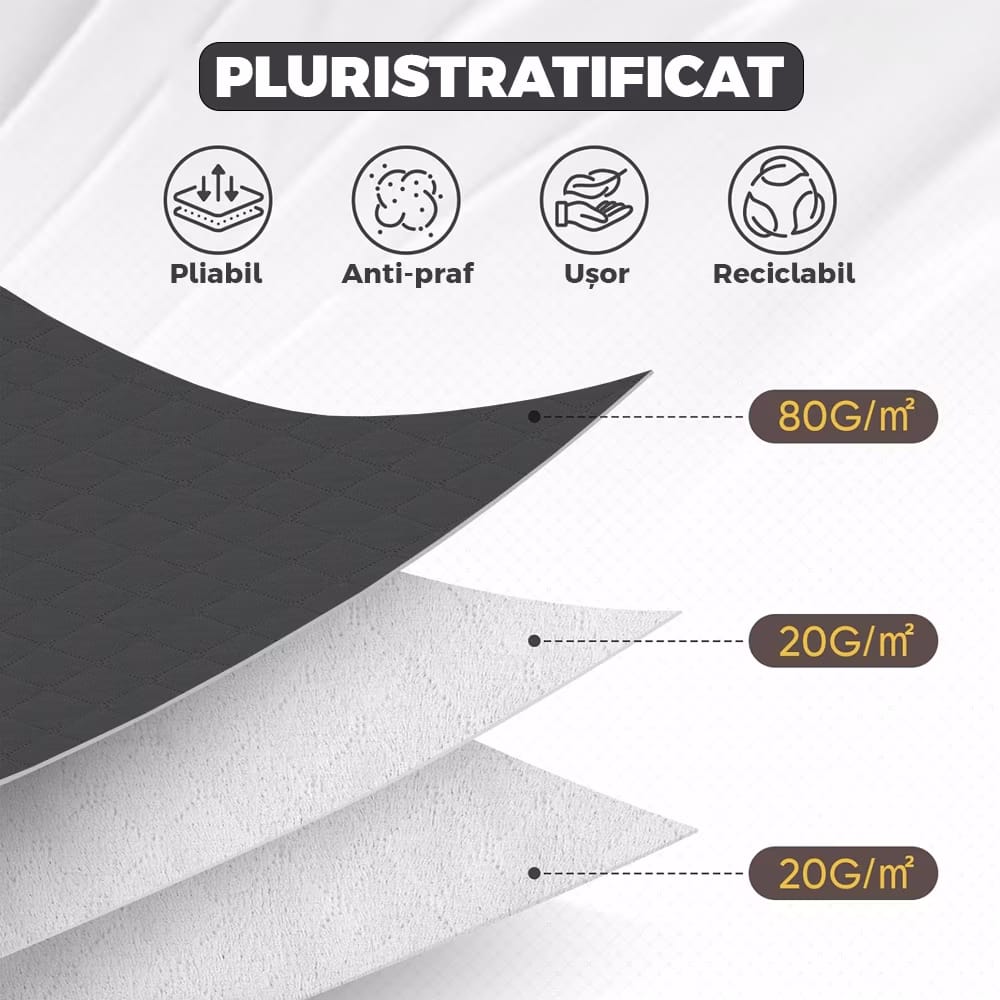 Cutie mare pentru depozitare si organizare, pliabila, cu fereastra transparenta si capac rezistent, negru