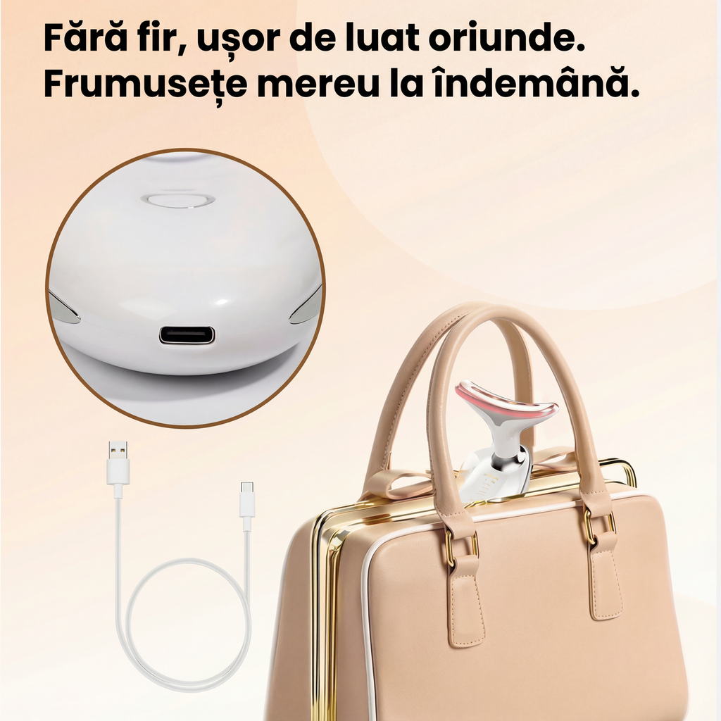 Aparat de Masaj Facial cu Lumină LED