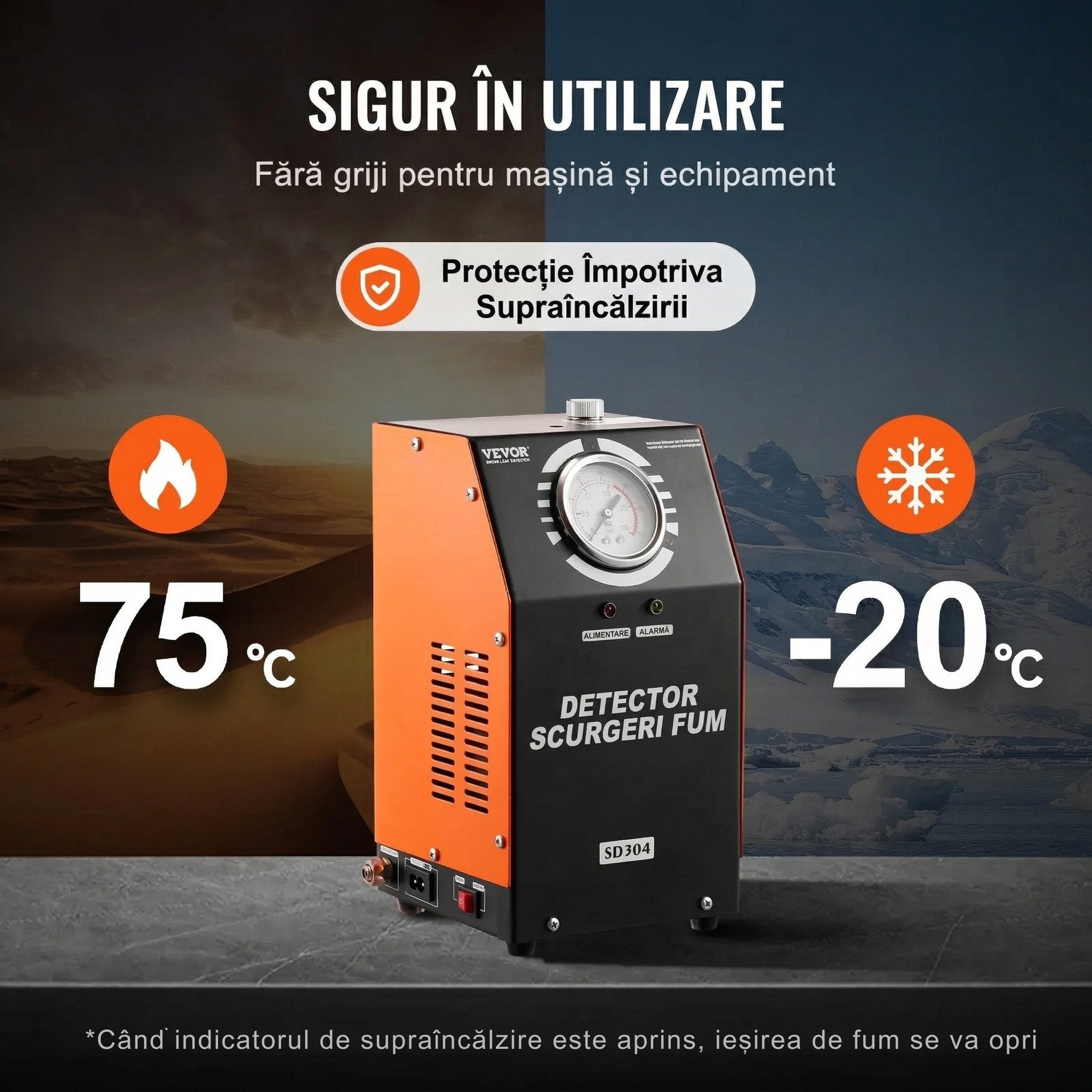 Detector de Scurgeri cu Fum pentru Automobile – Pompa de Aer Integrata, Manometru Digital, 12V
