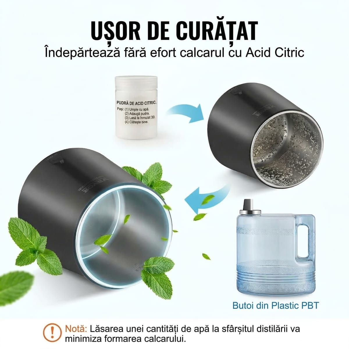 Distilator și Purificator de Apă, 4L, Inox 304, Eficiență și Versatilitate
