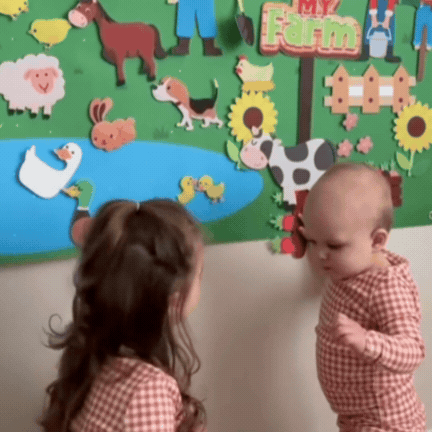Jucărie Educațională Montessori Animale de Fermă din Pâslă
